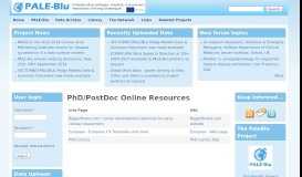 
							         PhD/PostDoc Online Resources | - PALE-Blu Data Portal								  
							    