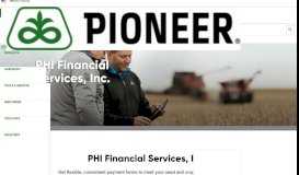 
							         PHI Financial Services, Inc. | Pioneer Seeds - DuPont Pioneer								  
							    
