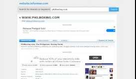 
							         philboxing.com at WI. PhilBoxing.com, The Philippines' Boxing Portal								  
							    