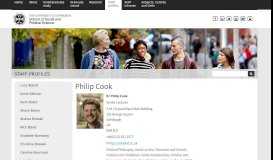
							         Philip Cook - School of Social and Political Science: Staff profiles								  
							    