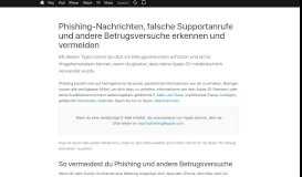 
							         Phishing-E-Mails, falsche Virenwarnmeldungen ... - Apple Support								  
							    