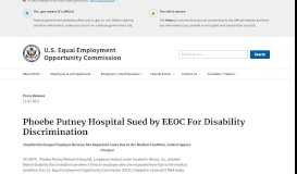 
							         Phoebe Putney Hospital Sued by EEOC For Disability Discrimination								  
							    