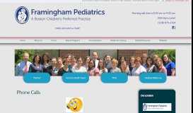 
							         Phone Calls - Framingham Pediatrics - Pediatrics for Family Health								  
							    