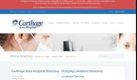
							         Phone Directory – Carthage Area Hospital								  
							    