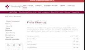 
							         Phone Directory | Flowers Hospital | Dothan, Alabama								  
							    