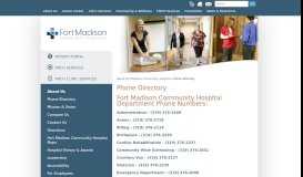 
							         Phone Directory - Fort Madison Community Hospital								  
							    
