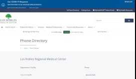 
							         Phone Directory | Los Robles Regional Medical Center								  
							    