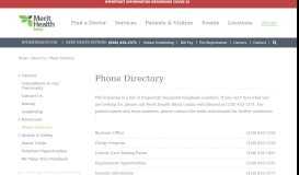 
							         Phone Directory | Merit Health Biloxi | Biloxi, Mississippi								  
							    