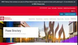 
							         Phone Directory | Phoenix Children's Hospital								  
							    