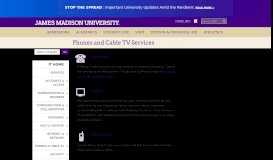 
							         Phones and Cable TV Services - James Madison University								  
							    