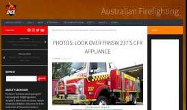 
							         Photos: Look over FRNSW 237's CFR appliance | Flashover								  
							    