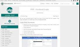 
							         PHP - Facebook Login - Tutorialspoint								  
							    