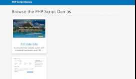 
							         PHP Script Demos | Web Site Scripts | Free PHP Scripts Demo								  
							    
