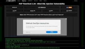 
							         PHP TimeClock 1.04 - Blind SQL Injection Vulnerability ...								  
							    