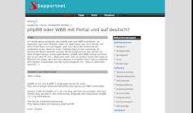 
							         phpBB oder WBB mit Portal und auf deutsch? - Supportnet.de								  
							    