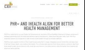 
							         PHR+ and iHealth Align for Better Health Management — Center for ...								  
							    