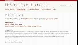 
							         PHS Data Portal | PHS Data Core - User Guide - Stanford University								  
							    