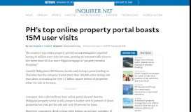 
							         PH's top online property portal boasts 15M user visits | Inquirer Business								  
							    