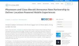 
							         Phunware and Cisco Meraki Announce New Partnership to Deliver ...								  
							    