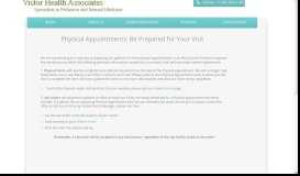
							         Physical Appointments - Victor Health Associates								  
							    
