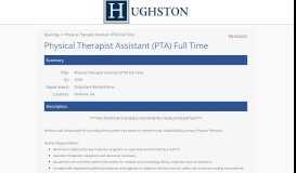 
							         Physical Therapist Assistant (PTA) Full Time - Hughston Clinic								  
							    