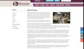 
							         Physical Therapy | Memorial Health Care Systems | Milford, Seward ...								  
							    