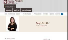 
							         Physician Assistant Avery Cero | Family Practice Center PC								  
							    