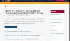 
							         Physician Assistant Studies Application Requirements | PCOM								  
							    
