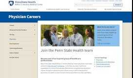 
							         Physician Careers - Penn State Health Milton S. Hershey Medical Center								  
							    