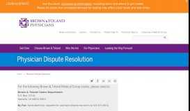 
							         Physician Dispute Resolution | Brown & Toland								  
							    