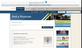 
							         Physician Finder » Beth Israel Deaconess Hospital-Milton								  
							    