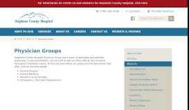 
							         Physician Groups | Stephens County Hospital								  
							    
