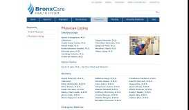 
							         Physician Listing | BronxCare Health System								  
							    