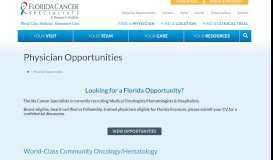 
							         Physician Opportunities | Florida Cancer Specialists								  
							    