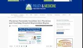 
							         Physician Payments Sunshine Act: Physicians and Teaching Hospitals ...								  
							    