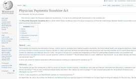 
							         Physician Payments Sunshine Act - Wikipedia								  
							    