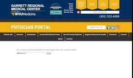 
							         Physician Portal – Garrett Regional Medical Center								  
							    