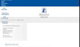 
							         Physician Portal | Halifax Health								  
							    
