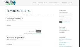 
							         Physician Portal Secure Sign Up and Log in - Osler Health								  
							    