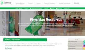 
							         Physician Resources | Children's Healthcare of Atlanta								  
							    