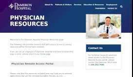 
							         Physician Resources | Dameron Hospital								  
							    