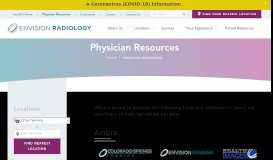 
							         Physician Resources | Envision Radiology								  
							    