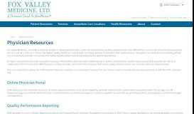 
							         Physician Resources - Fox Valley Medicine								  
							    