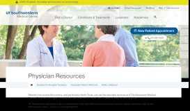 
							         Physician Resources | UT Southwestern Medical Center								  
							    