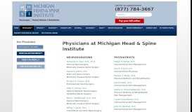 
							         Physicians at Michigan Head & Spine Institute | Doctors | MHSI Staff								  
							    