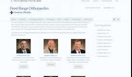 
							         Physicians - Front Range Orthopaedics								  
							    