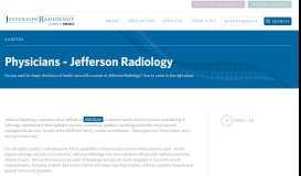 
							         Physicians - Jefferson Radiology								  
							    
