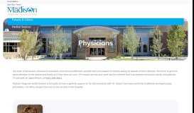 
							         Physicians - Madison Regional Health System								  
							    