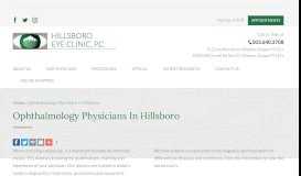 
							         Physicians of Ophthalmology | Hillsboro Eye Clinic | Oregon								  
							    