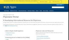 
							         Physicians' Portal - Noyes Health - University of Rochester ... - URMC								  
							    